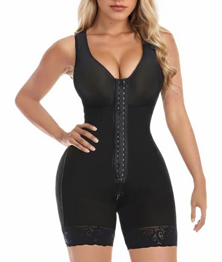 Full body shapewear bodysuit in black
